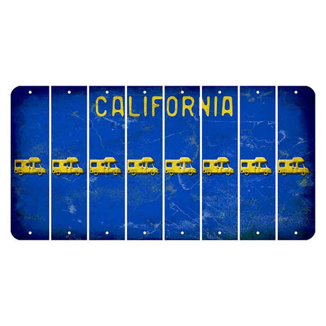 California Blue Cut License Plate Strips (Set of 8) Camper