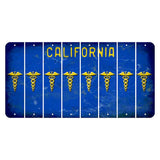 California Blue Cut License Plate Strips (Set of 8) Caduceus