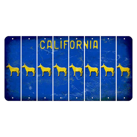 California Blue Cut License Plate Strips (Set of 8) Donkey
