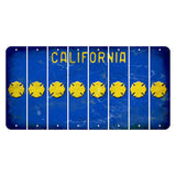 California Blue Cut License Plate Strips (Set of 8) Fire Badge