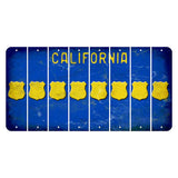 California Blue Cut License Plate Strips (Set of 8) Police Badge