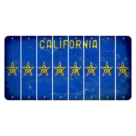 California Blue Cut License Plate Strips (Set of 8) Star Fish