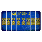 California Blue Cut License Plate Strips (Set of 8) Tiki
