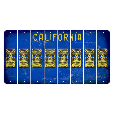 California Blue Cut License Plate Strips (Set of 8) Tiki