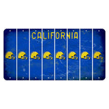 California Blue Cut License Plate Strips (Set of 8) Football Helmet