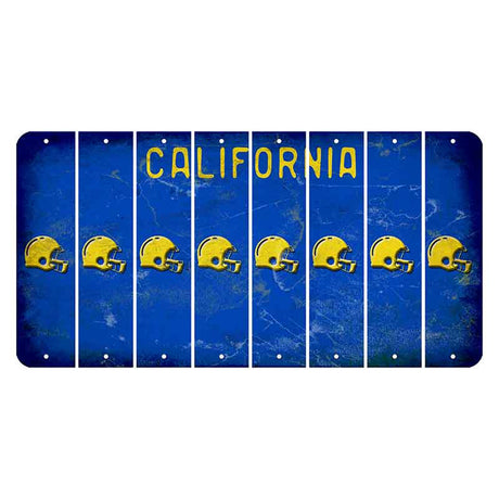 California Blue Cut License Plate Strips (Set of 8) Football Helmet