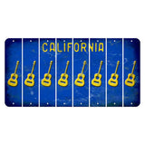 California Blue Cut License Plate Strips (Set of 8) Guitar