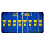 California Blue Cut License Plate Strips (Set of 8) Latte