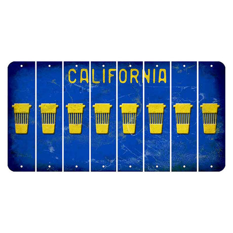 California Blue Cut License Plate Strips (Set of 8) Latte
