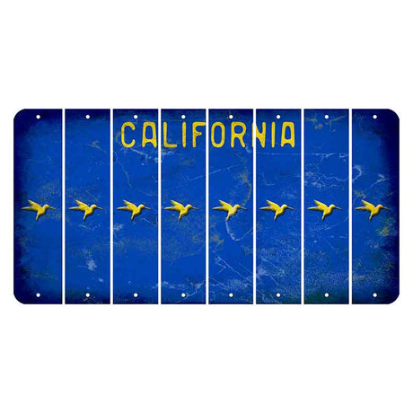California Blue Cut License Plate Strips (Set of 8) Hummingbird