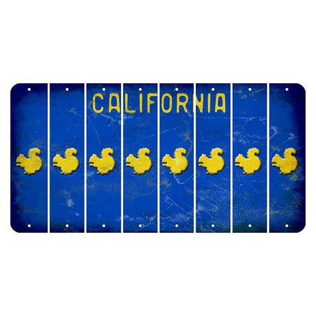 California Blue Cut License Plate Strips (Set of 8) Squirrel