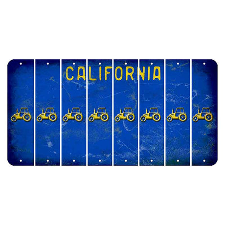 California Blue Cut License Plate Strips (Set of 8) Tractor