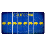 California Blue Cut License Plate Strips (Set of 8) Bear