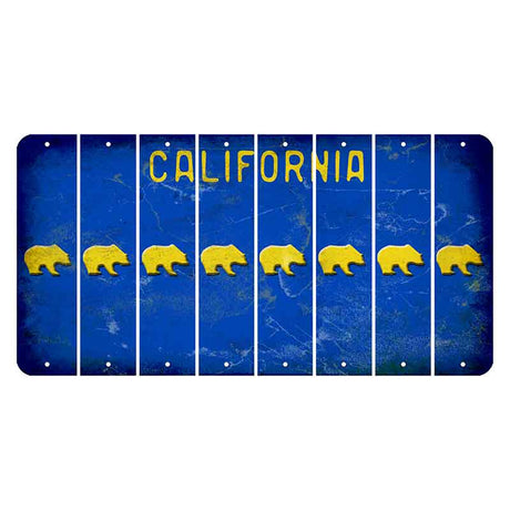 California Blue Cut License Plate Strips (Set of 8) Bear