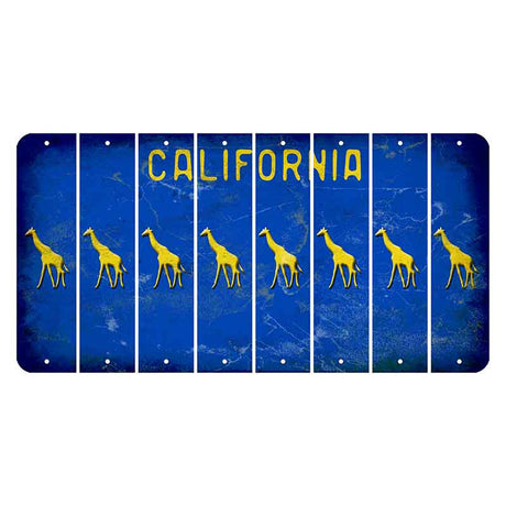 California Blue Cut License Plate Strips (Set of 8) Giraffe