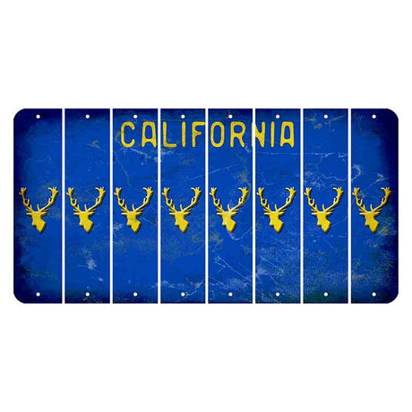 California Blue Cut License Plate Strips (Set of 8) Elk