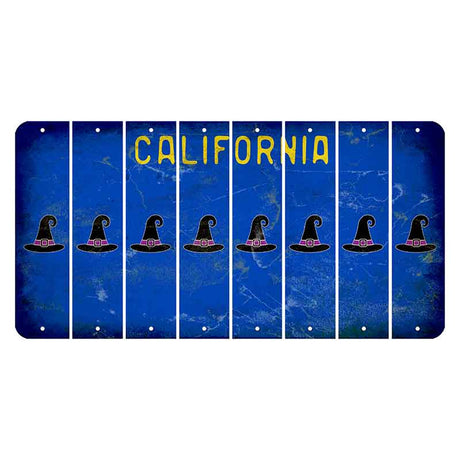 California Blue Cut License Plate Strips (Set of 8) Witches Hat