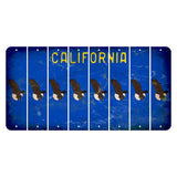 California Blue Cut License Plate Strips (Set of 8) Bald Eagle