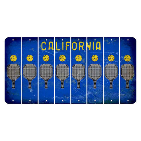 California Blue Cut License Plate Strips (Set of 8) Pickleball