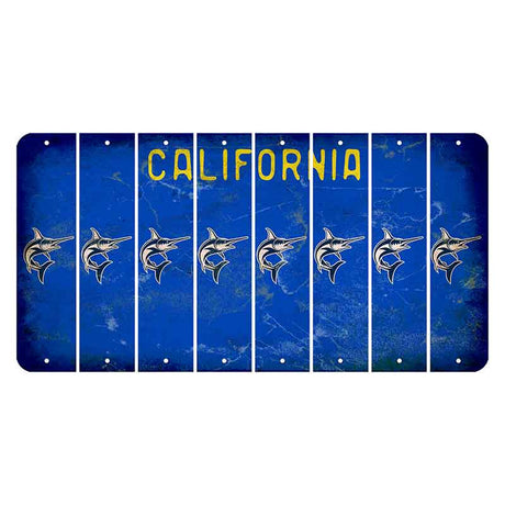California Blue Cut License Plate Strips (Set of 8) Swordfish