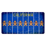 California Blue Cut License Plate Strips (Set of 8) Gingerbread Man