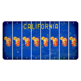 California Blue Cut License Plate Strips (Set of 8) Cocktail