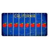 California Blue Cut License Plate Strips (Set of 8) Apple