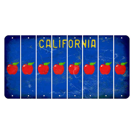 California Blue Cut License Plate Strips (Set of 8) Apple