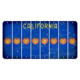 California Blue Cut License Plate Strips (Set of 8) Peach
