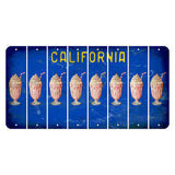 California Blue Cut License Plate Strips (Set of 8) Milkshake