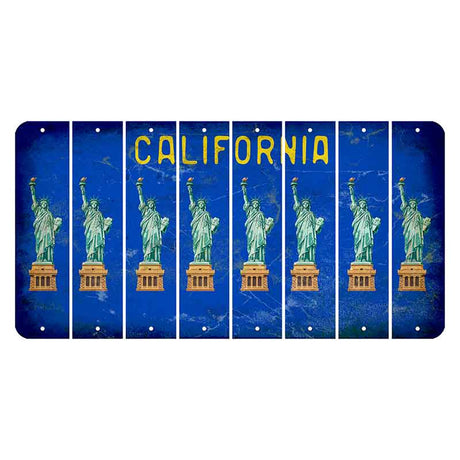 California Blue Cut License Plate Strips (Set of 8) Statue of Liberty