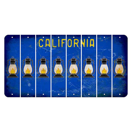 California Blue Cut License Plate Strips (Set of 8) Lantern