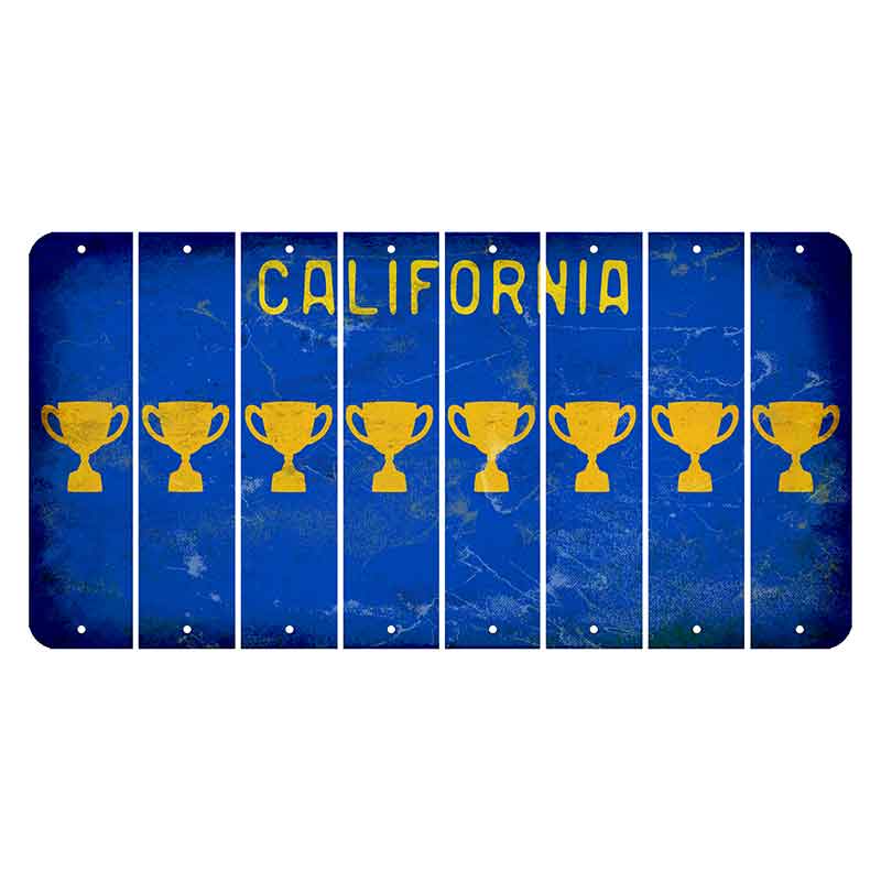 California Blue Cut License Plate Strips (Set of 8) Trophy