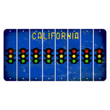 California Blue Cut License Plate Strips (Set of 8) Traffic Light