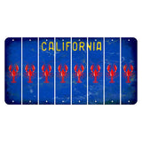 California Blue Cut License Plate Strips (Set of 8) Lobster