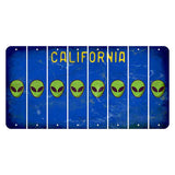 California Blue Cut License Plate Strips (Set of 8) Alien