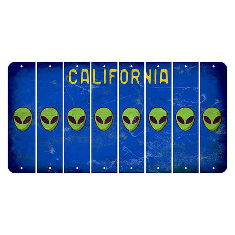 California Blue Cut License Plate Strips (Set of 8) Alien