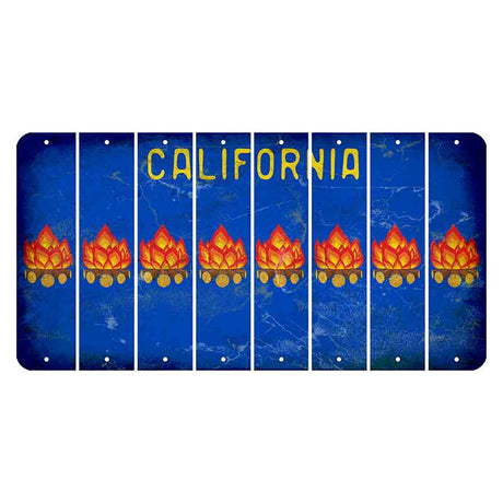 California Blue Cut License Plate Strips (Set of 8) Campfire