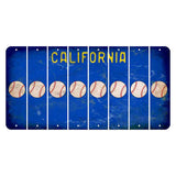 California Blue Cut License Plate Strips (Set of 8) Baseball