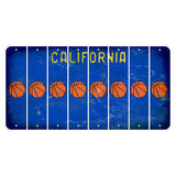 California Blue Cut License Plate Strips (Set of 8) Basketball