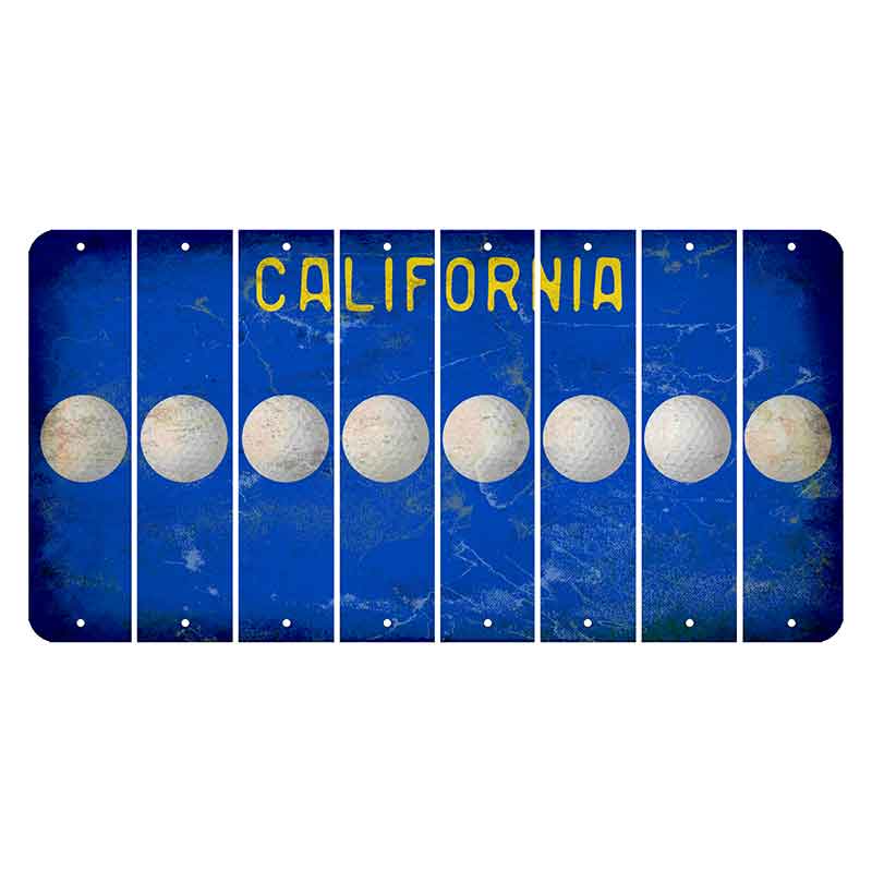 California Blue Cut License Plate Strips (Set of 8) Golfball