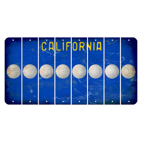 California Blue Cut License Plate Strips (Set of 8) Golfball