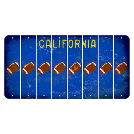 California Blue Cut License Plate Strips (Set of 8) Football