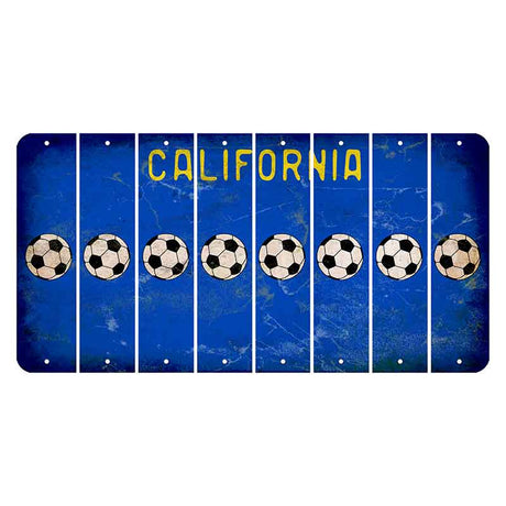 California Blue Cut License Plate Strips (Set of 8) Soccerball