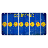 California Blue Cut License Plate Strips (Set of 8) Softball