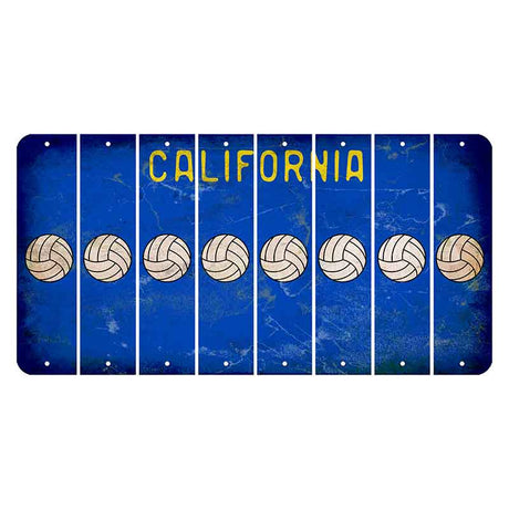 California Blue Cut License Plate Strips (Set of 8) Volleyball