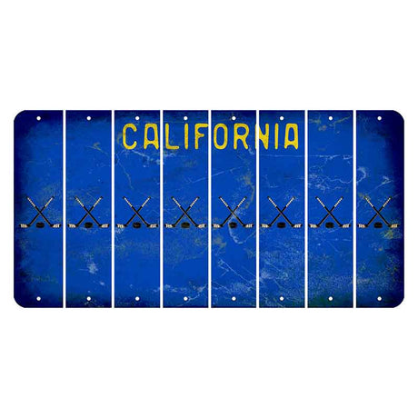 California Blue Cut License Plate Strips (Set of 8) Hockey