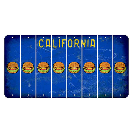 California Blue Cut License Plate Strips (Set of 8) Hamburger