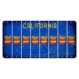 California Blue Cut License Plate Strips (Set of 8) French Fries