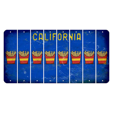 California Blue Cut License Plate Strips (Set of 8) French Fries
